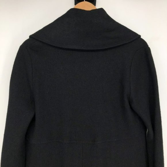 HATCH Maternity Black Wool blend Exaggerated Collar Toggle Cape Coat Med - Picture 11 of 15